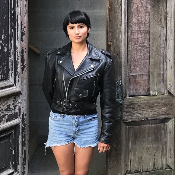 Moto Jacket Jackets & Blazers - Black Leather Vintage Moto Jacket🏍